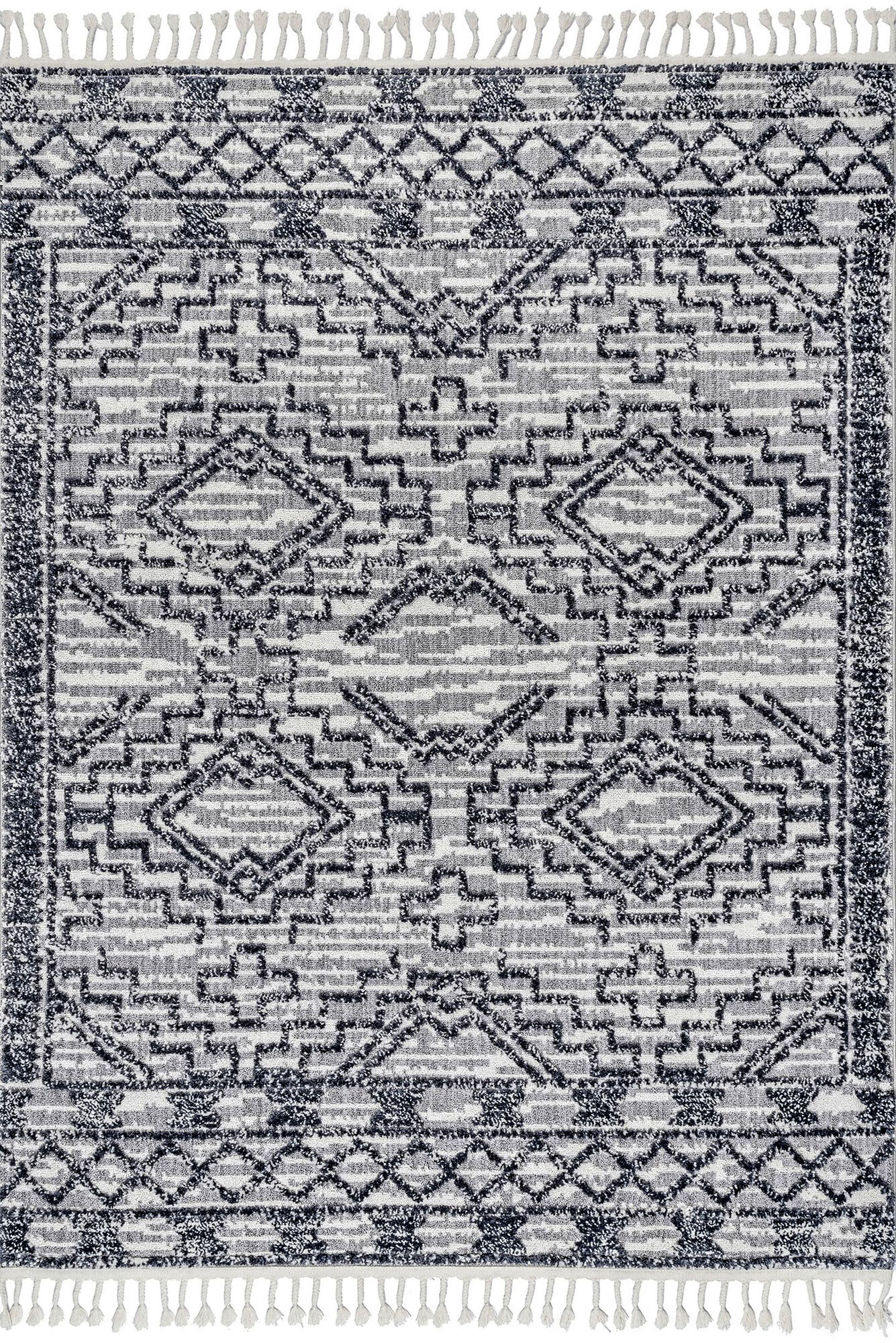 Aroma Blue Fringed Moroccan Rug