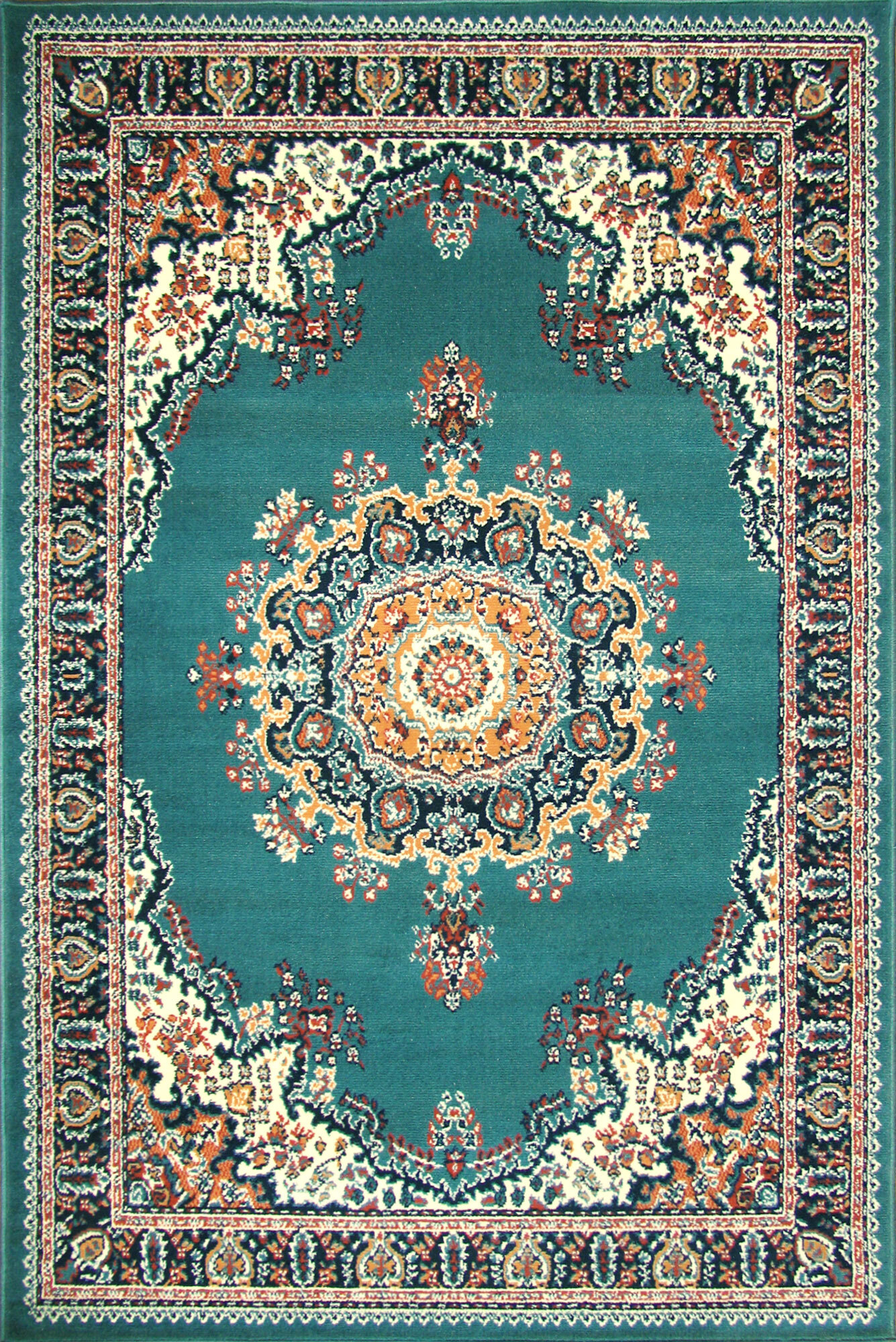 Gil Traditional Blue Medallion Rug