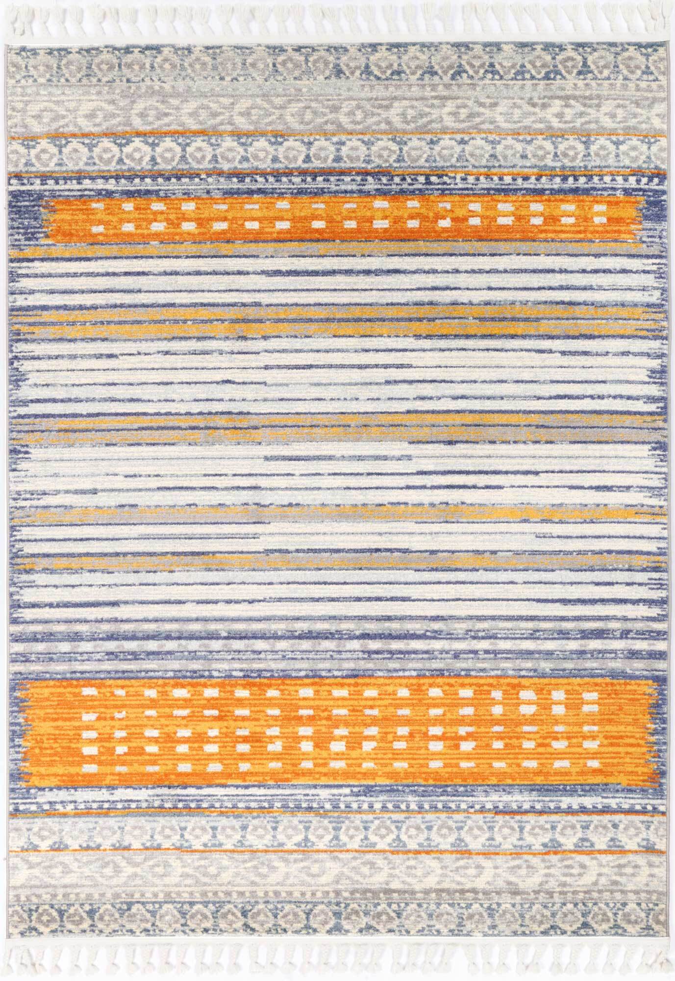 Inti Moroccan Striped Fringed Rug