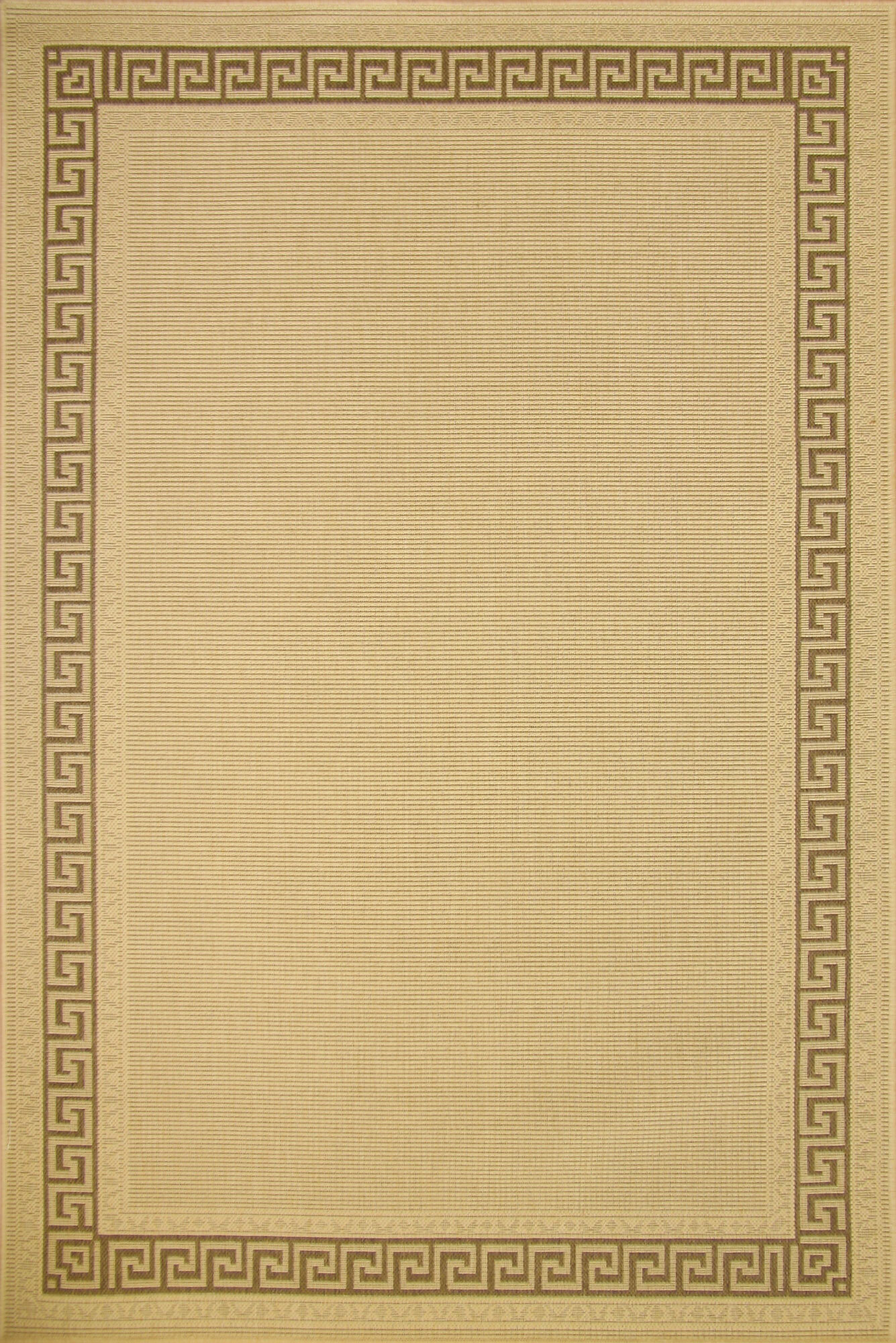 Sama Beige Greek Key Border Rug