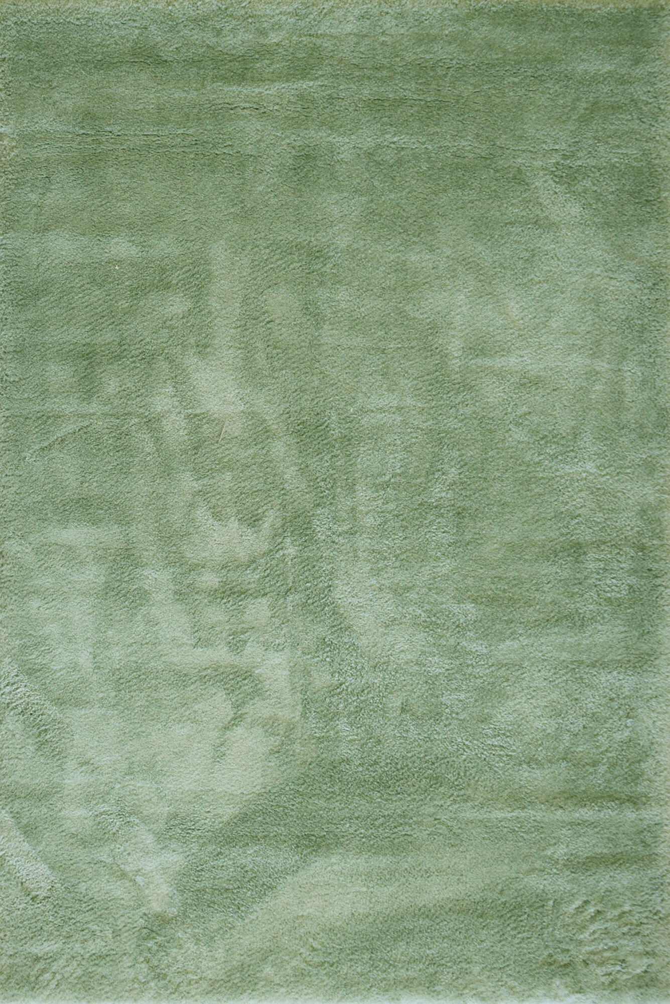 Soft Plain Green Thick Shaggy Rug