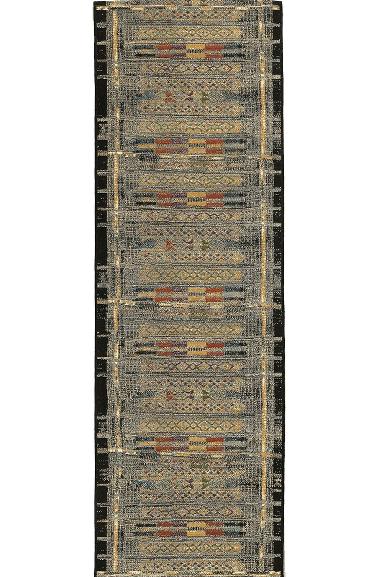 Aperto Grey Tribal Pattern Rug