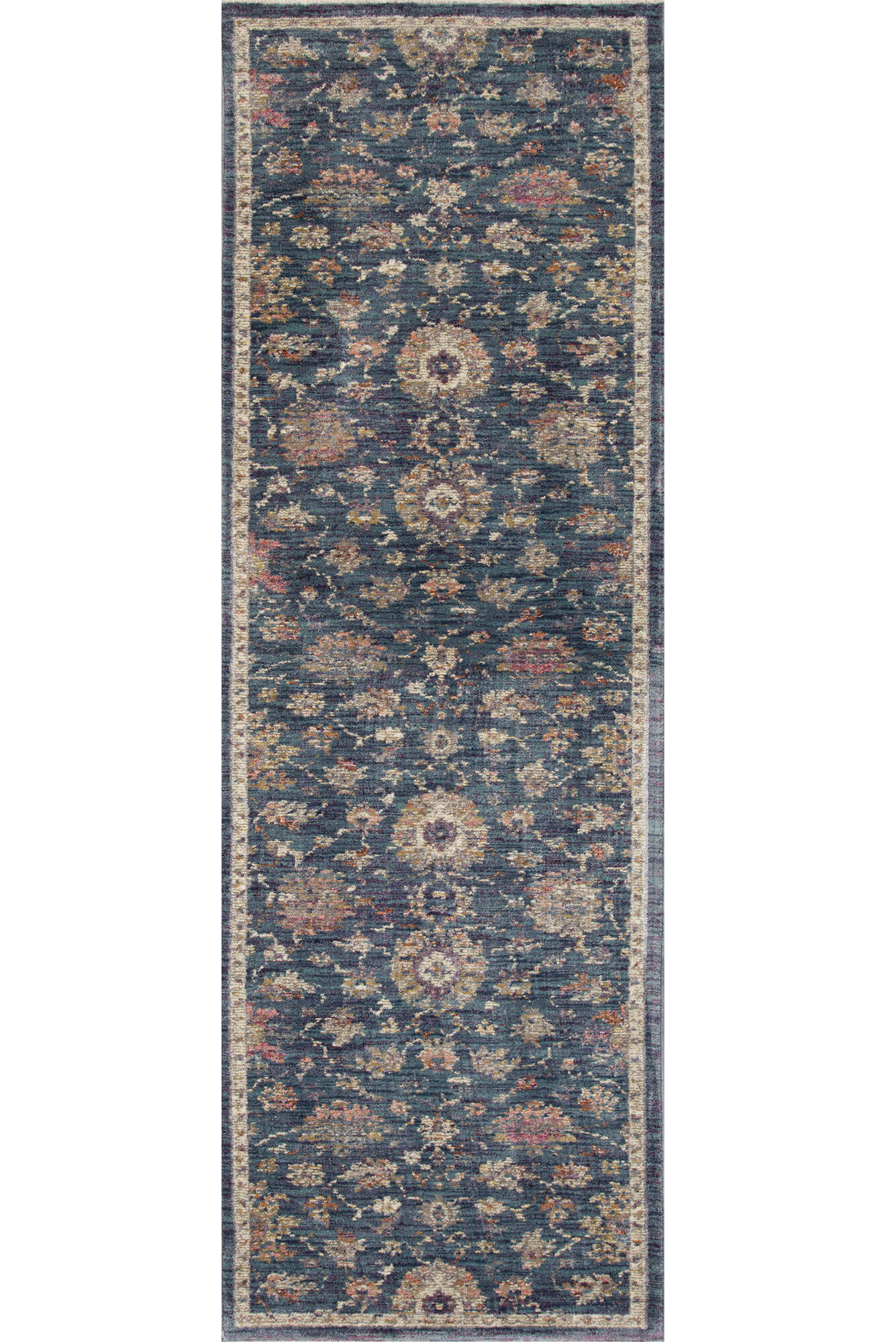 Cora Blue Traditional Floral Rug