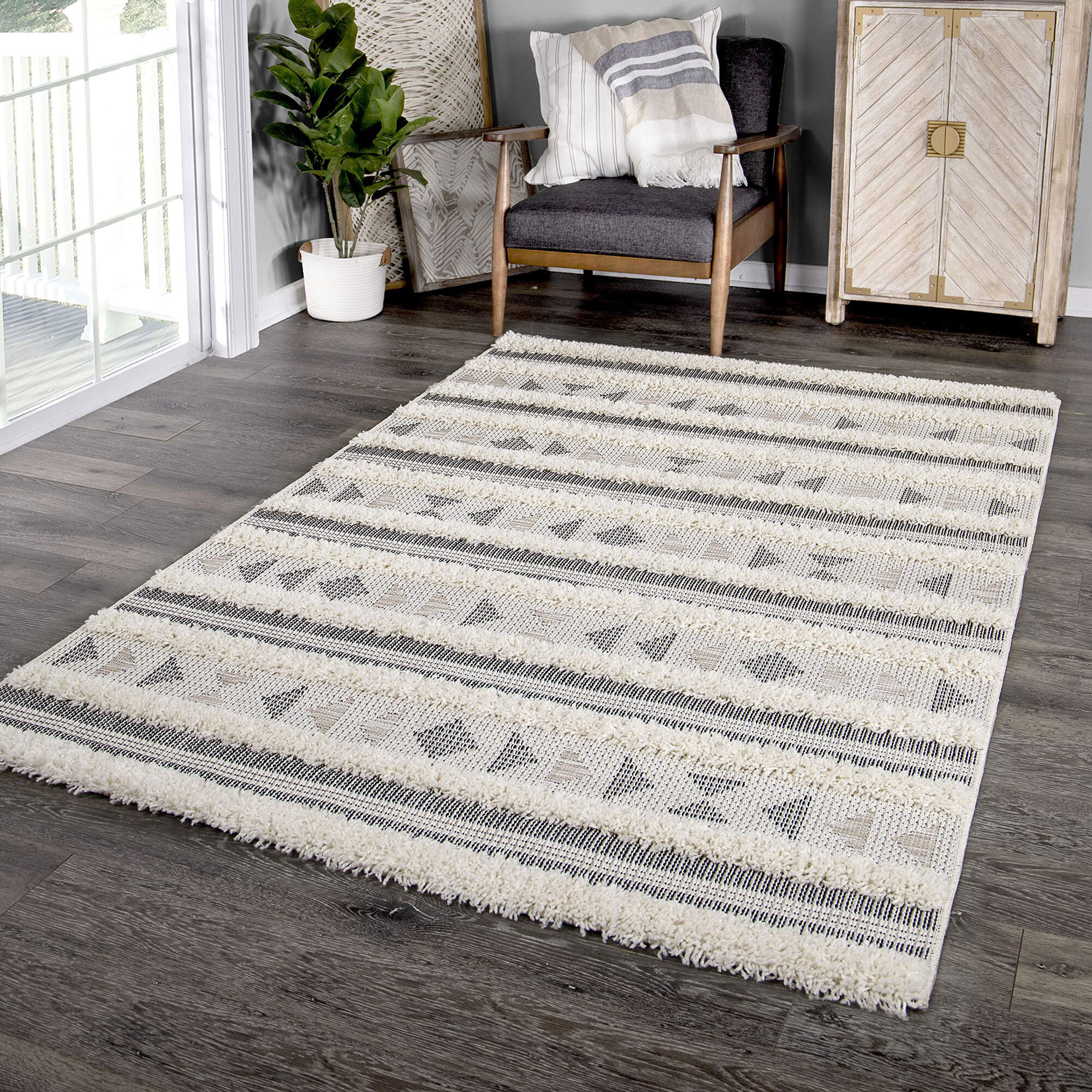 Evan Geometric Multi Texture Rug