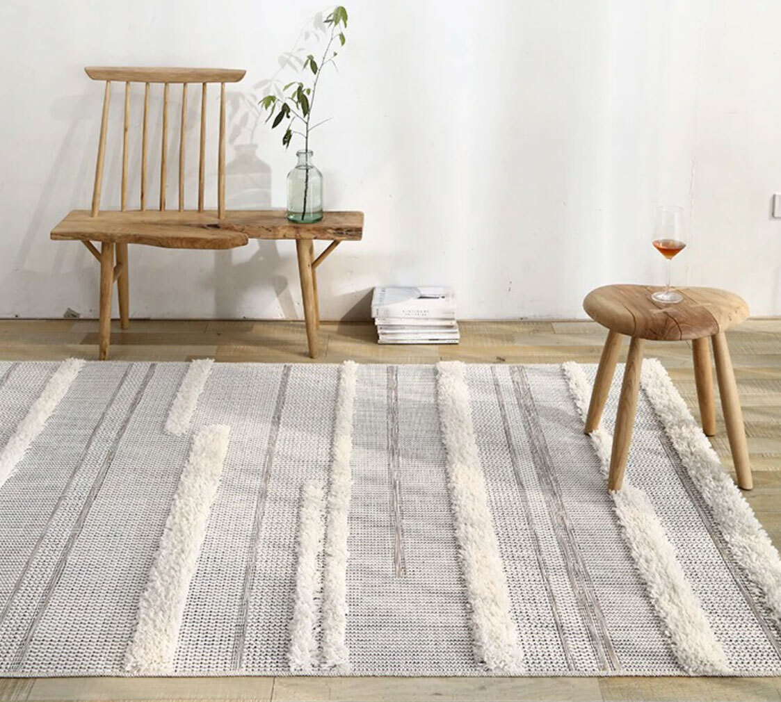 Evan Striped Multi Textured Rug