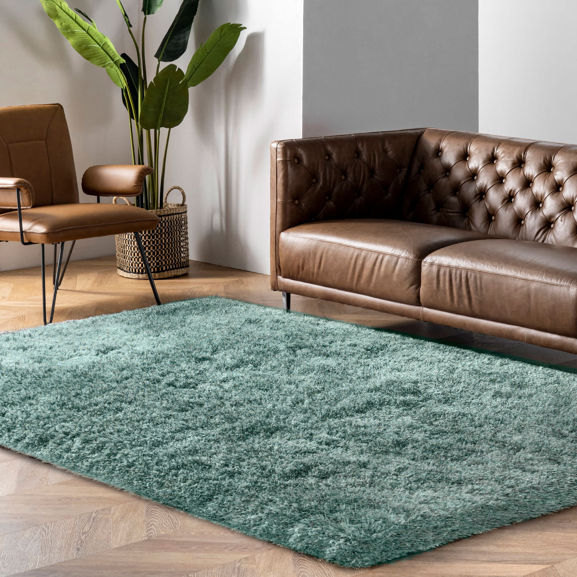 Luxe Thick Plain Shaggy Rug