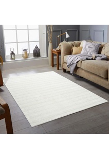 Austin Plain Ivory Striped Rug