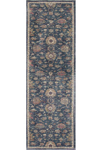 Cora Blue Traditional Floral Rug