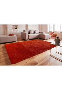 Luxe Plain Orange Shaggy Rug