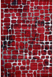 Atlanta Modern Red Abstract Rug