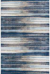 Alex Blue Modern Striped Rug