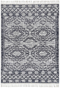 Aroma Blue Fringed Moroccan Rug