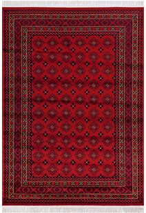 Classic Red Afghan Geometric Rug