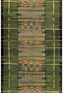 Aperto Green Tribal Pattern Rug