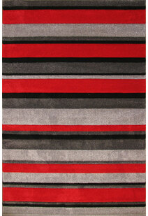 Bonnie Modern Red Striped Rug