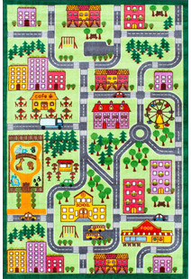 Kids Country Town Car Road Rug