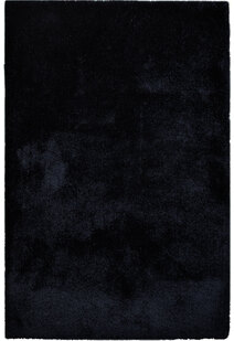 Luxe Plain Black Shaggy Rug