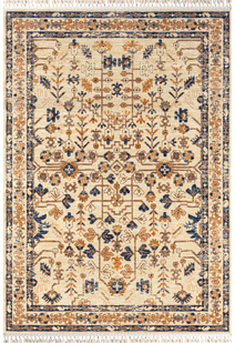 Opal Traditional Floral Border Rug