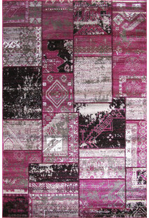 Paris Carved Lilac Patchwork Rug