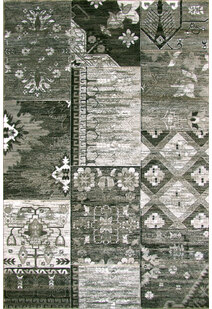 Paris Carved Grey Patchwork Rug