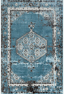 Ellie Overdyed Rubber Backed Rug (Blue)