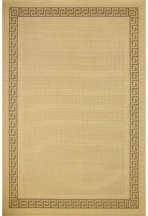 Sama Beige Greek Key Border Rug