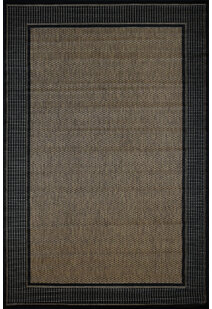 Soleil Black Border Flatweave Rug