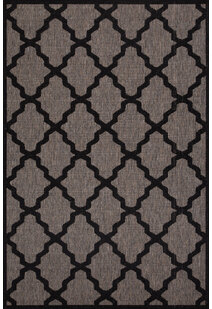 Soleil Grey Flatweave Trellis Rug