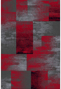 Aspen Red Square Pattern Rug