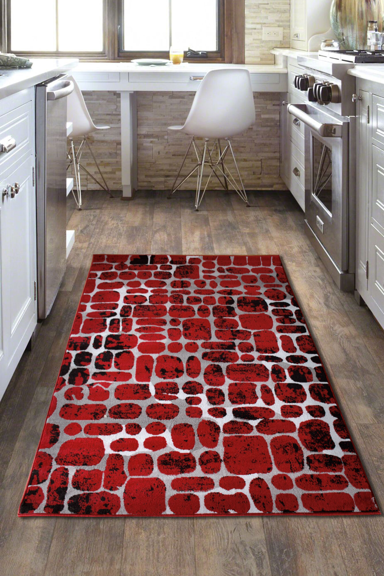 Atlanta Modern Red Abstract Rug