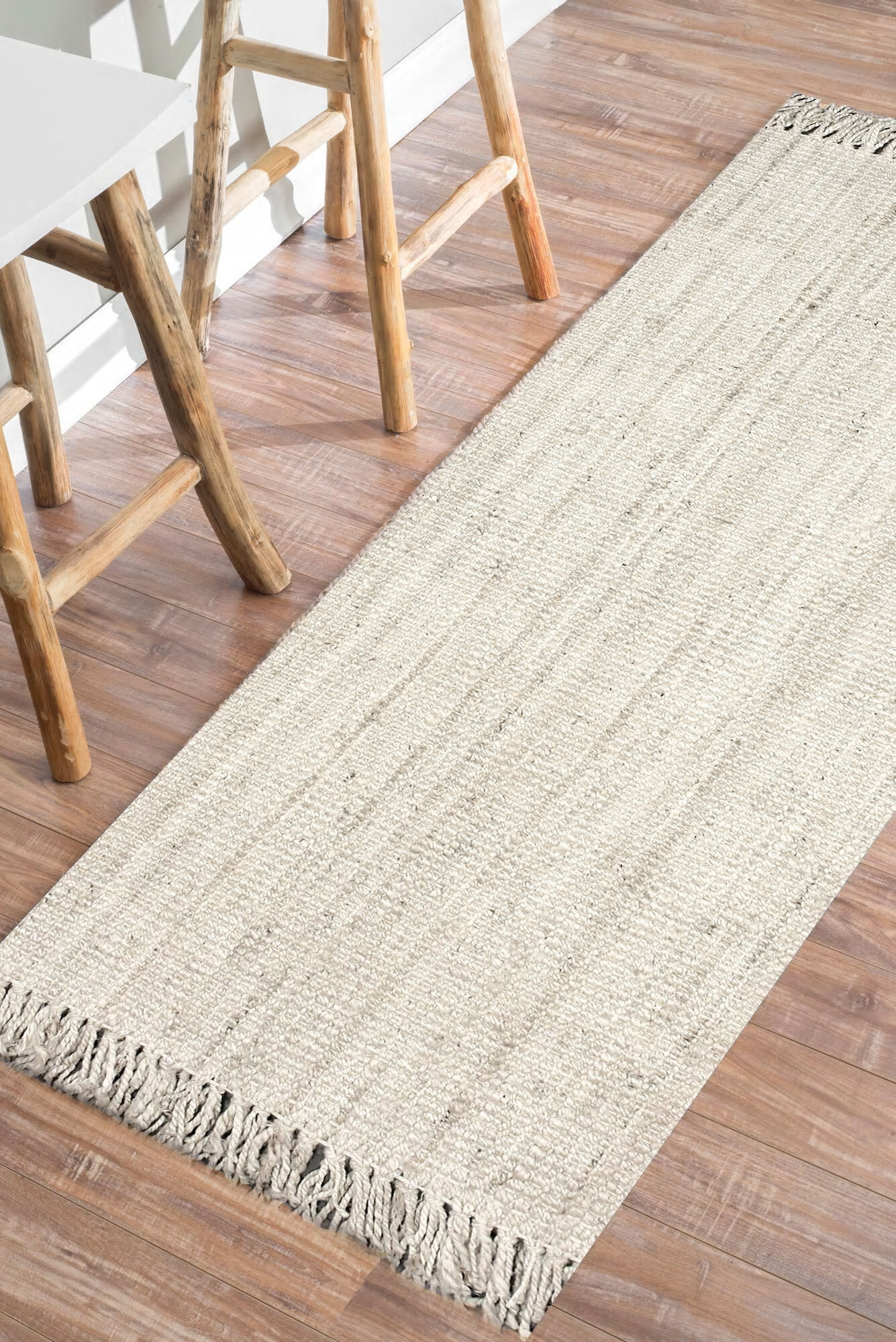 Bleach Jute Hand Woven Rug