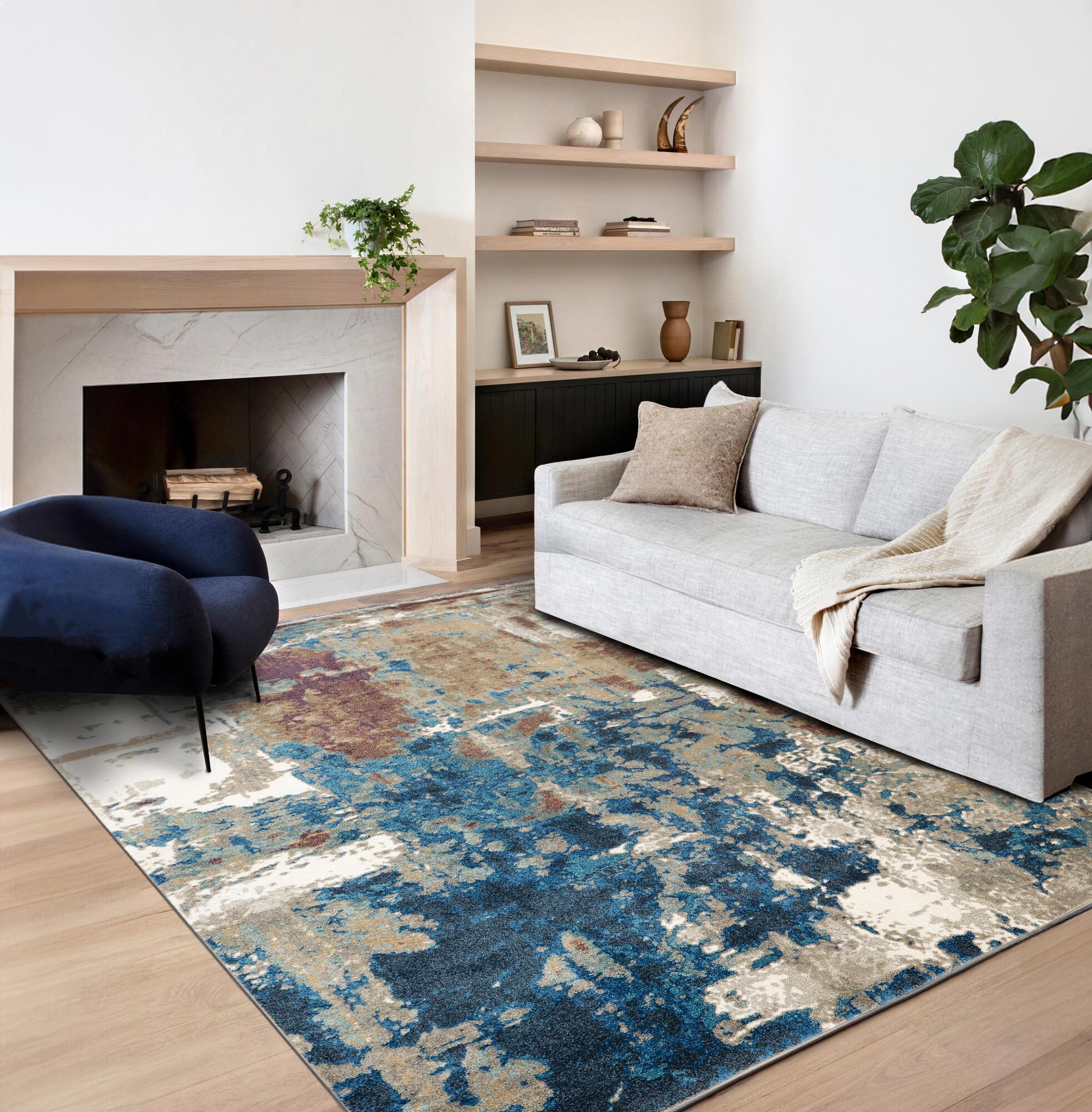 Kabir Modern Abstract Rug