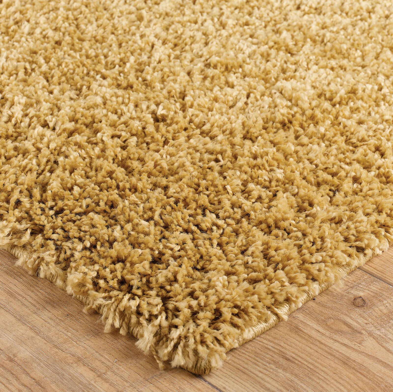 Lara Plain Yellow Shaggy Rug