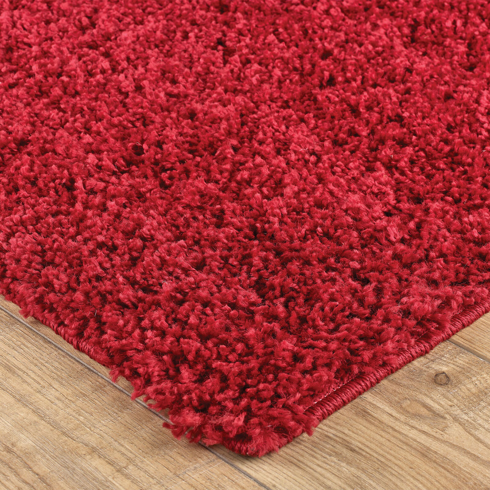 Lara Plain Red Shaggy Rug