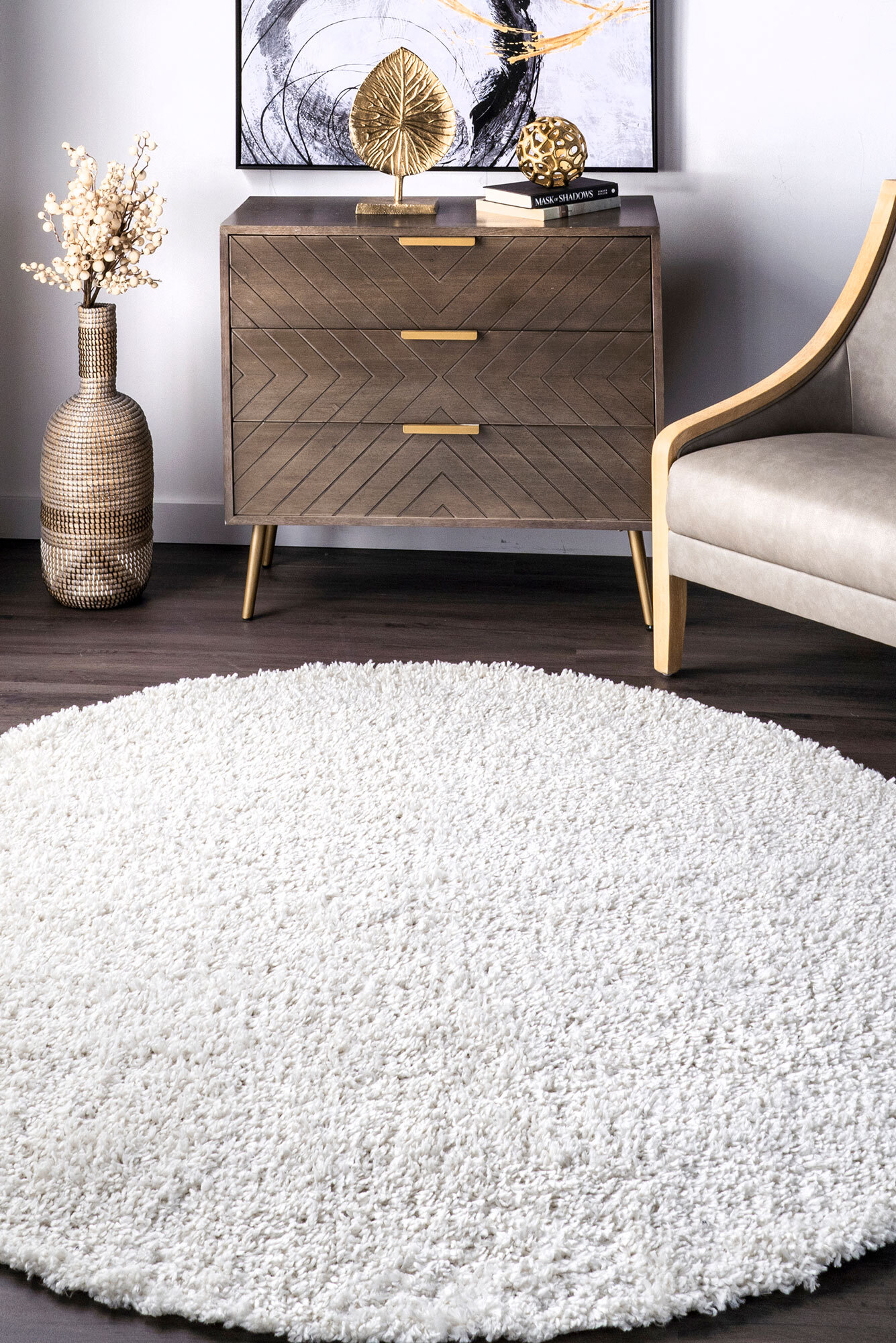 Luis Plain Cream Shaggy Rug