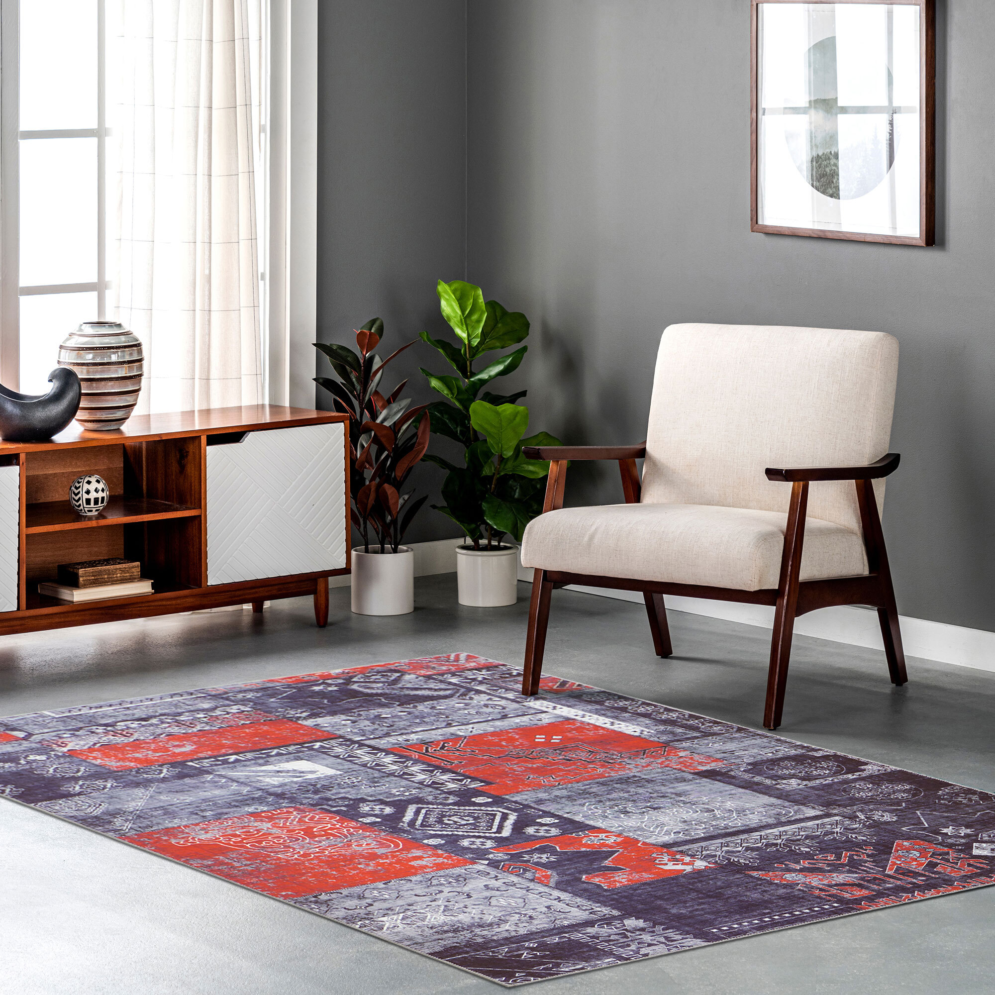 Noble Traditional Distressed Rug 