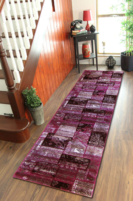 Paris Carved Lilac Patchwork Rug