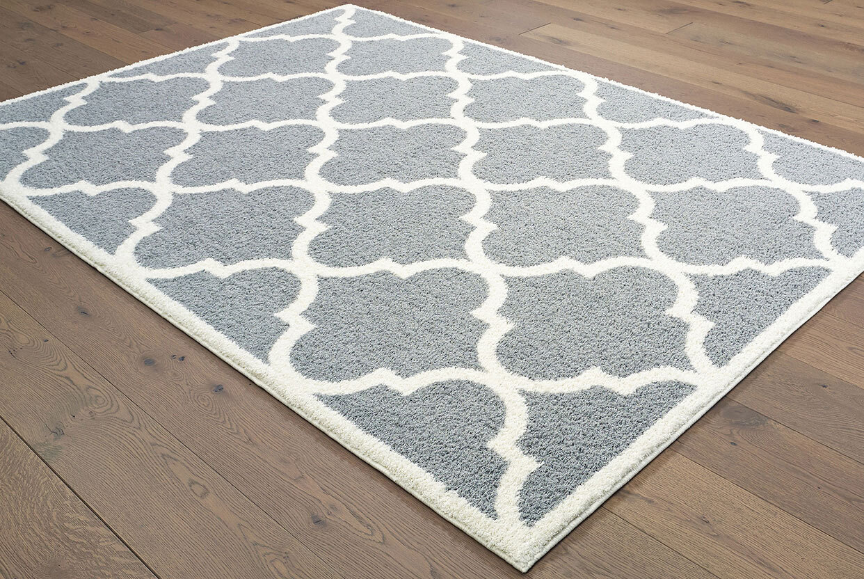 Sofia Grey Moroccan Trellis Rug