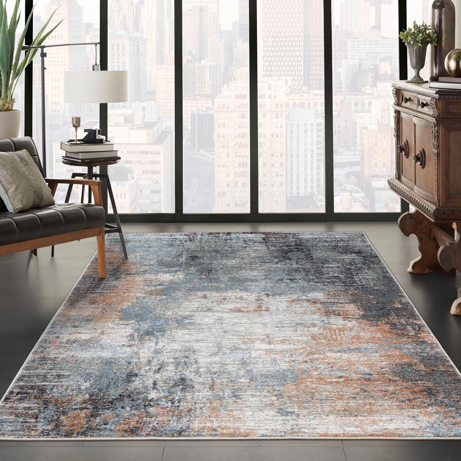 Vivid Contemporary Abstract Rug