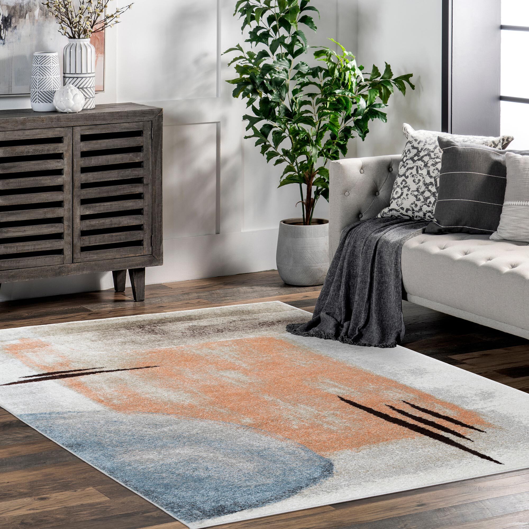 Vivid Contemporary Abstract Rug