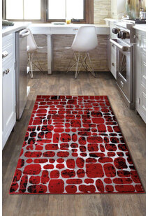 Atlanta Modern Red Abstract Rug