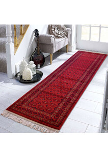 Classic Red Afghan Geometric Rug