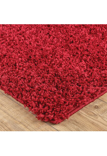 Lara Plain Red Shaggy Rug