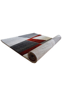 Lucia Red Modern Geometric Rug