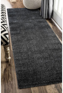 Leo Modern Thick Plain Black Rug