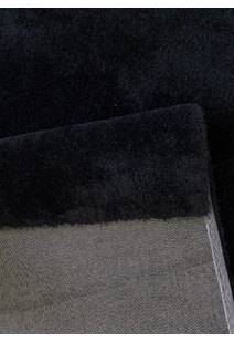 Luxe Plain Black Shaggy Rug