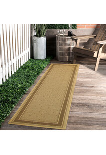 Sama Beige Flatweave Border Rug