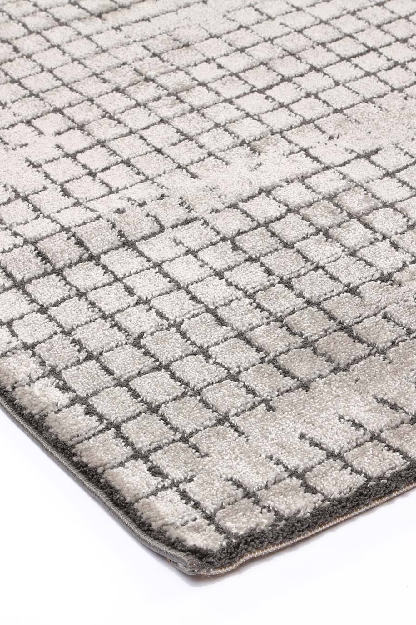 Lyla Grey Square Pattern Rug