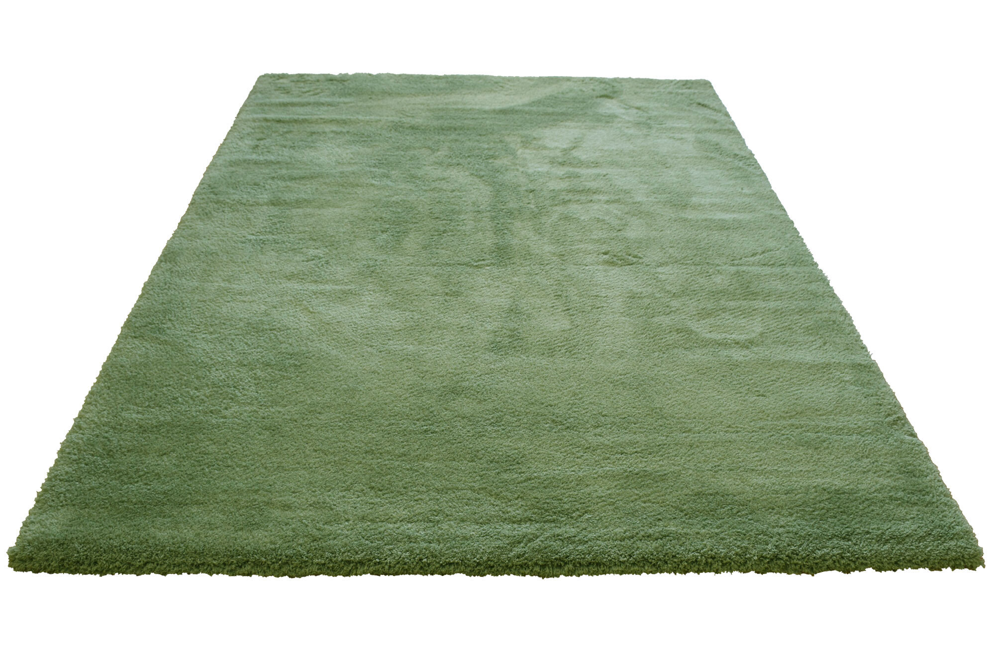 Soft Plain Green Thick Shaggy Rug