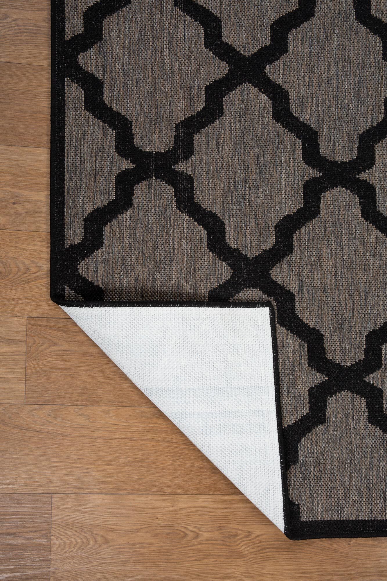 Soleil Grey Flatweave Trellis Rug